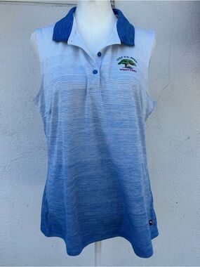 Puma Blue Ombre Sleeveless Polo Tank